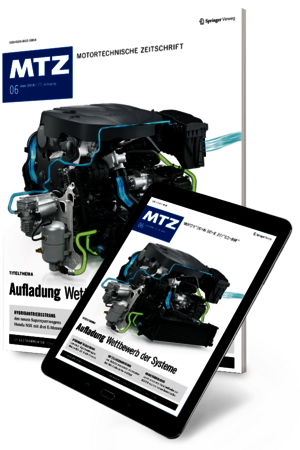 MTZ: Cover auf Magazin und Tablet